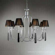 lustre en cristal design contemporain avec abat-jour